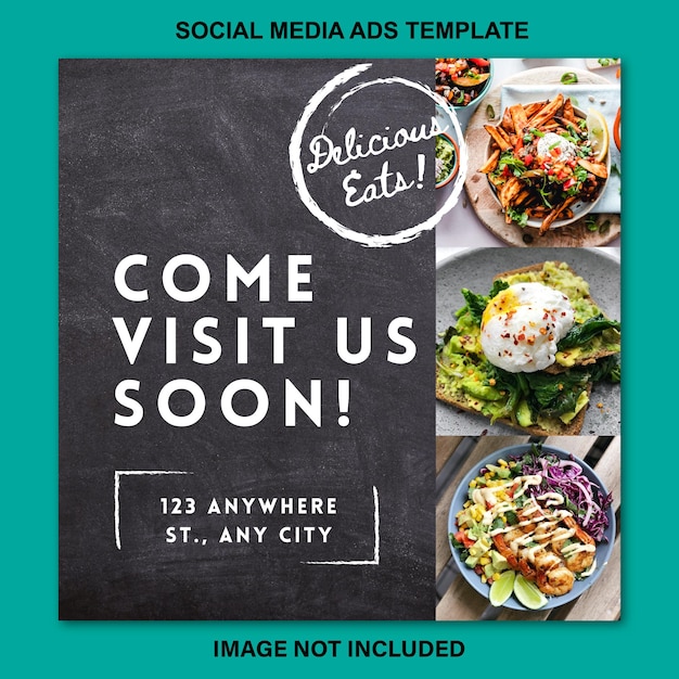 Vector food restaurant social media post design