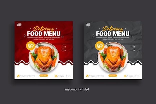 Food restaurant for social media template special super delicious food menu promo