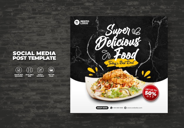 FOOD RESTAURANT TEMPLATE FOR SOCIAL MEDIA SPECIAL DELICIOUS BURGER MENU PROMO