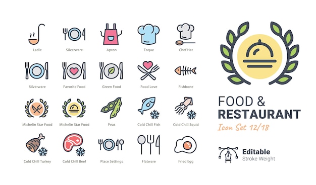 Food & Restaurant vector icons collection