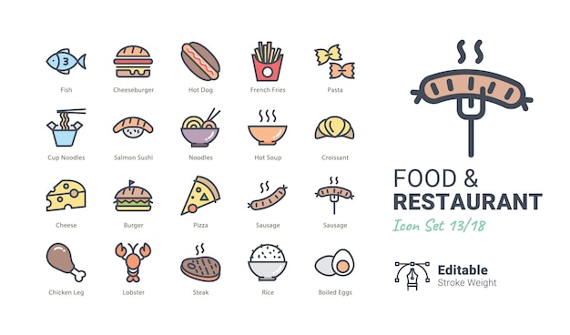 Food & Restaurant vector icons collection