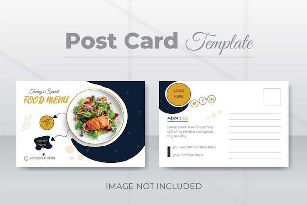 Food and resturant post card template