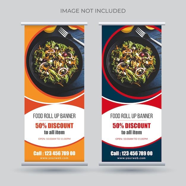 Food roll up banner  for restaurant