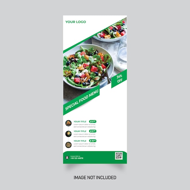 Food Roll up banner template design