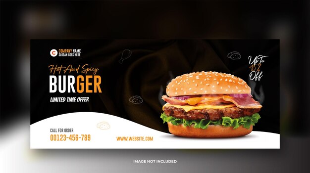 Vector food sale social media banner facebook cover