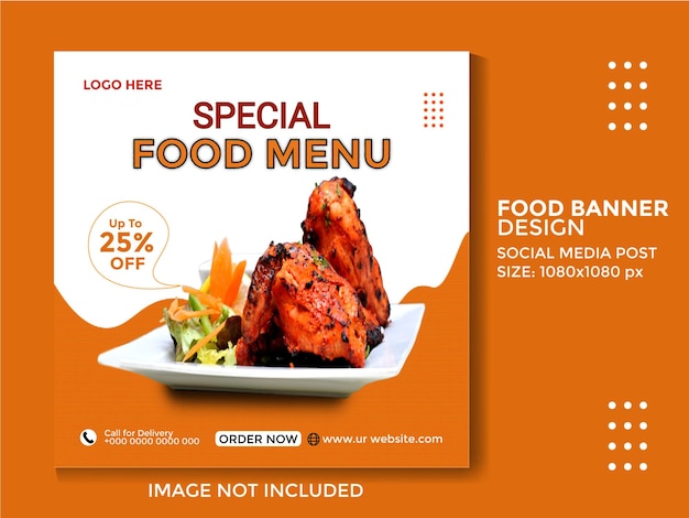 Food sale social media post design template