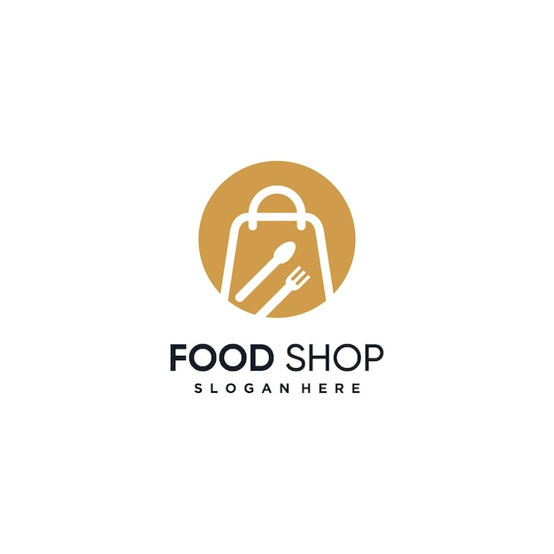 Food shop logo design concept with creative style