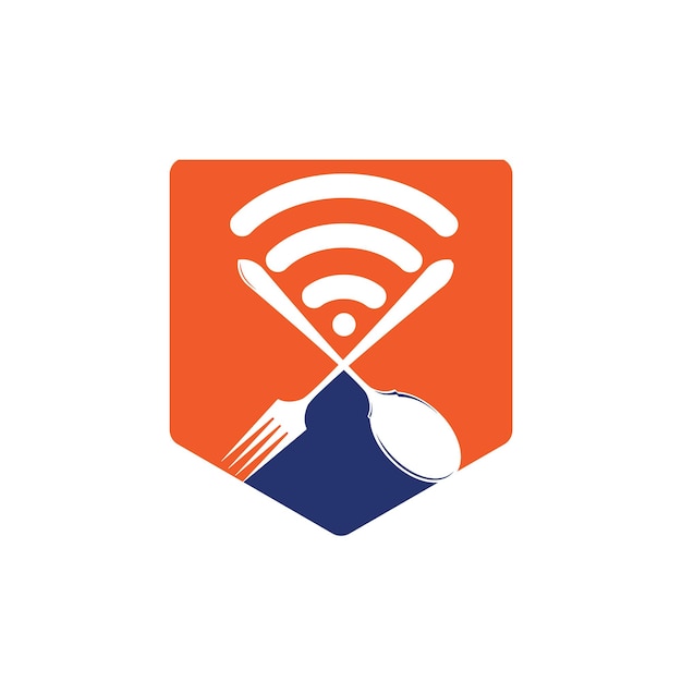 Vector food signal online food ordering logo design