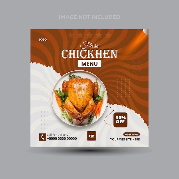 Food social media banner design template