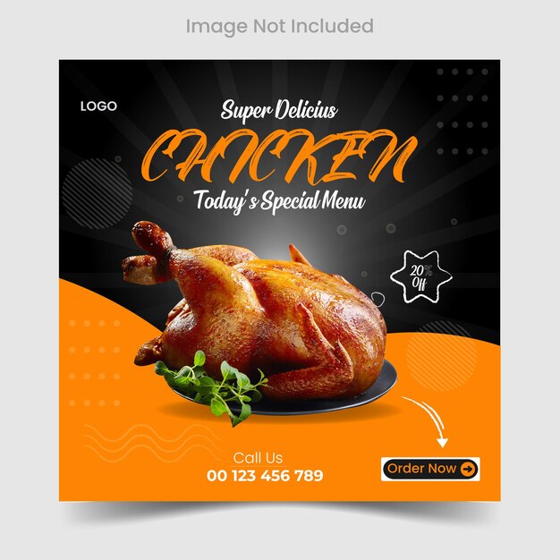 Vector food social media banner and instagram post template design