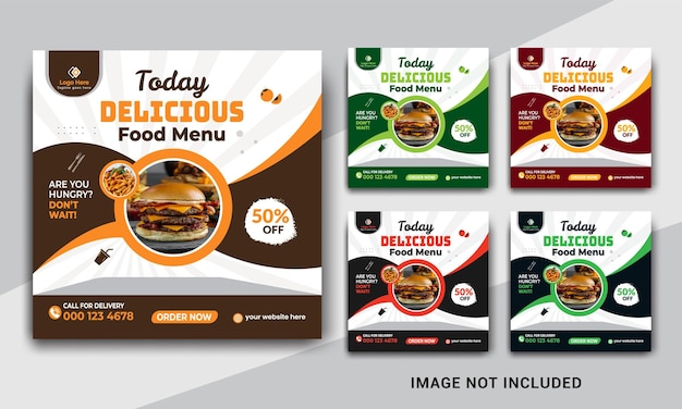 Food social media banner post template and instagram banner post design template