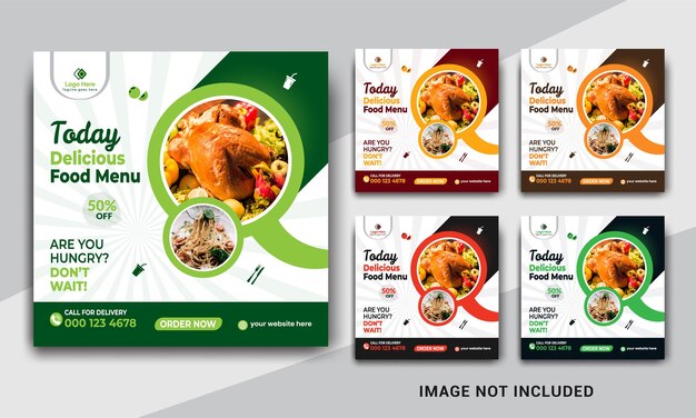 Food social media banner post template and Instagram banner post design template