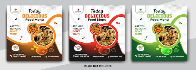 Food social media banner post template and Instagram banner post design template