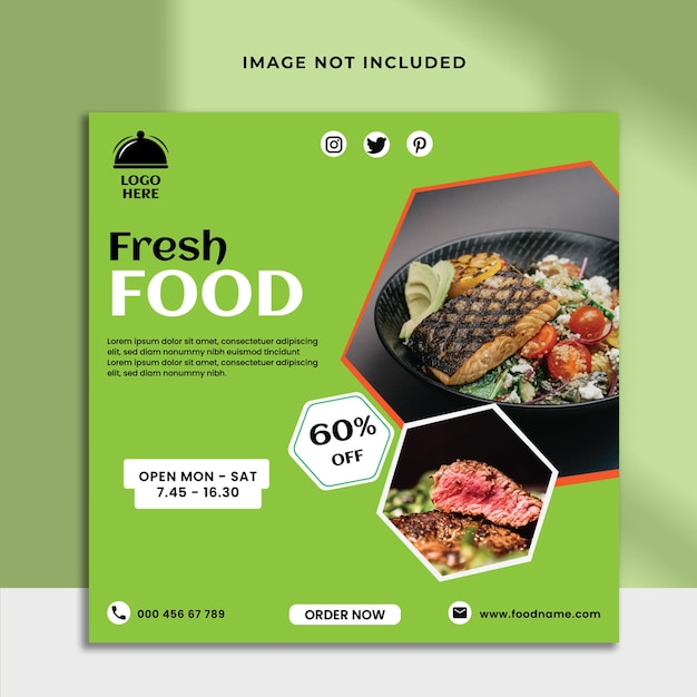 Food social media banner post template Premium Vector