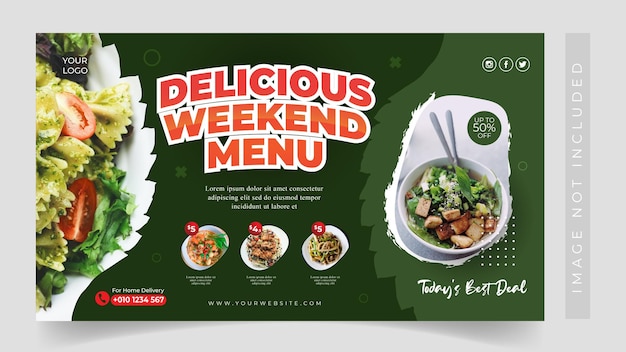 Food social media banner post template