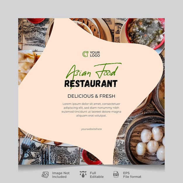 food social media banner post template