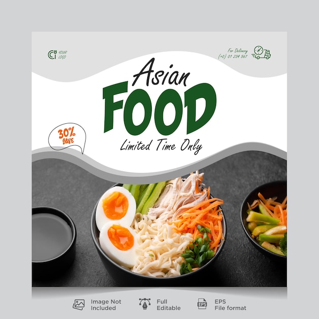 food social media banner post template