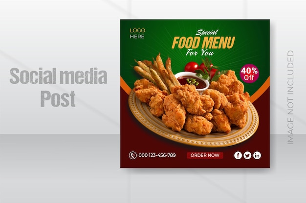 Food social media banner post template