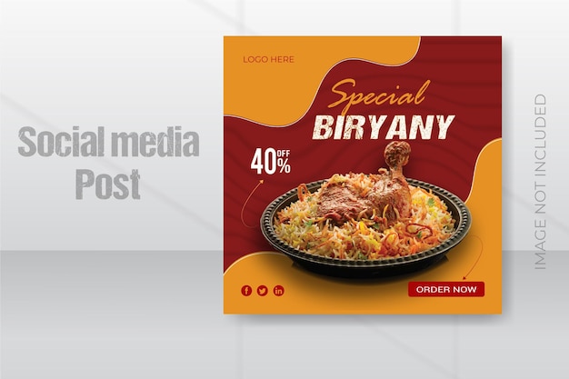 Food social media banner post template