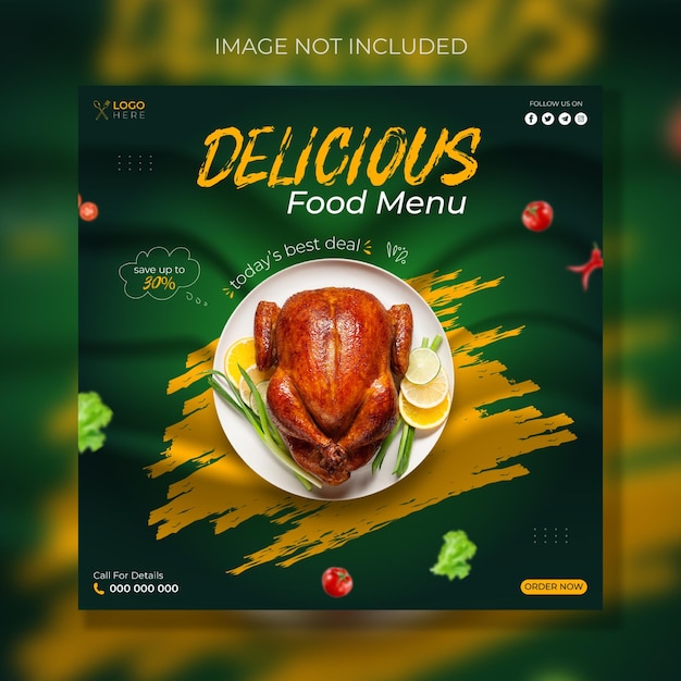 Food social media boosting and Instagram banner design template