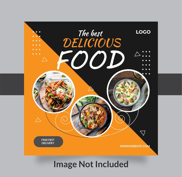 Vector food social media design template for restaurent