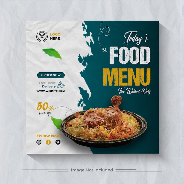 Food social media instagram banner design