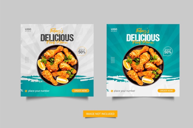 food social media Instagram post template for food promotion simple banner design