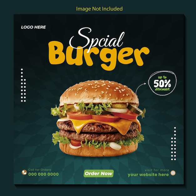 Vector food social media post and banner design