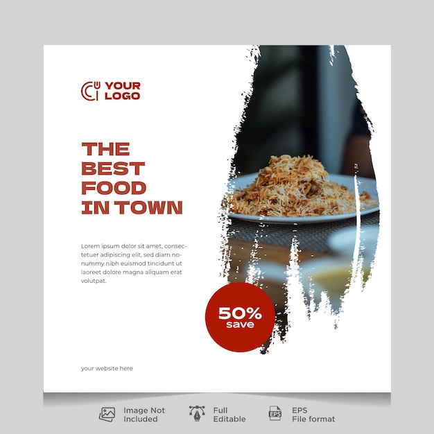 Food social media post banner template