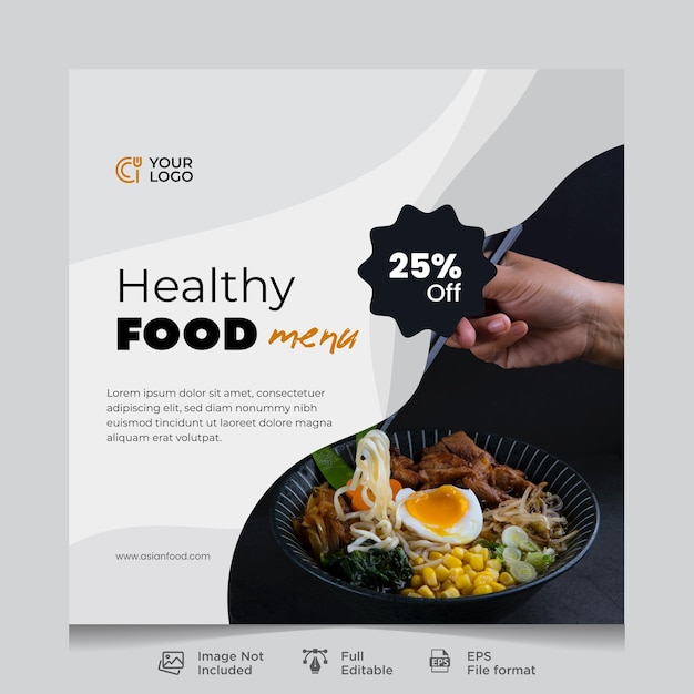 Food social media post banner template