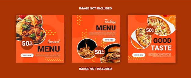 Food social media post collection card template