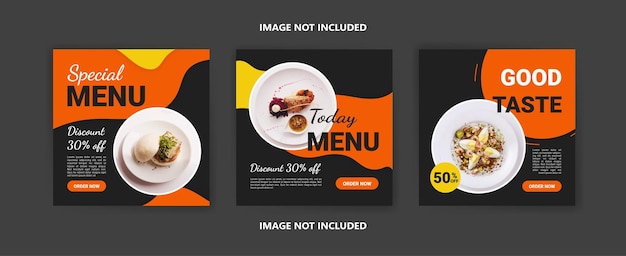 Food social media post collection card template