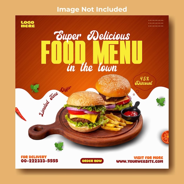 Food social media post template design