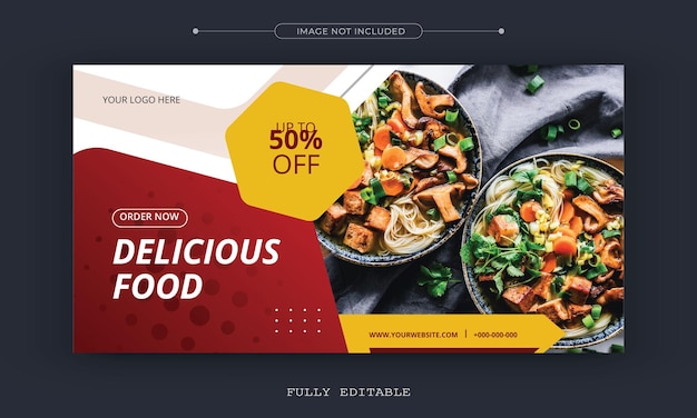 Food social media post template design