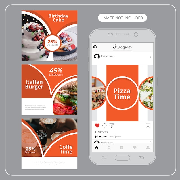 Food Social Media Post Template for Restaurant