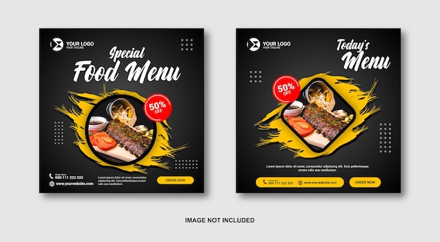 Food social media post template