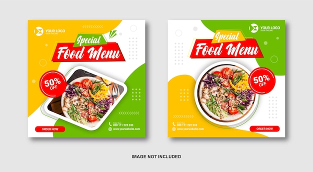 Food social media post template