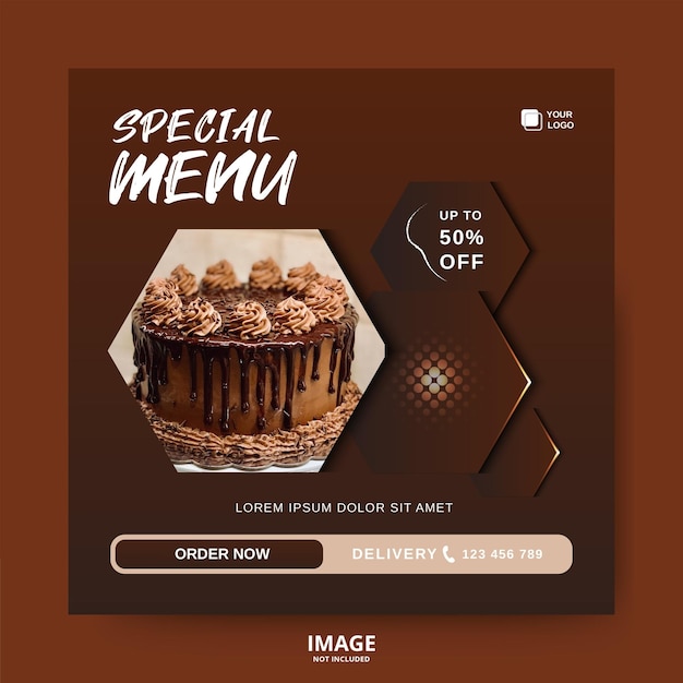 Food social media post template