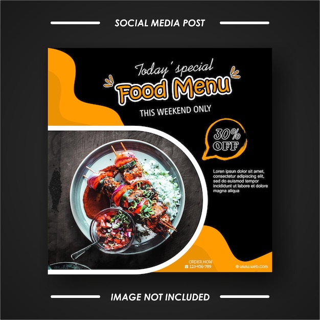 Food social media promotion and banner post design template