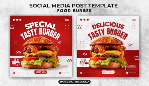 Food social media promotion and banner post design template