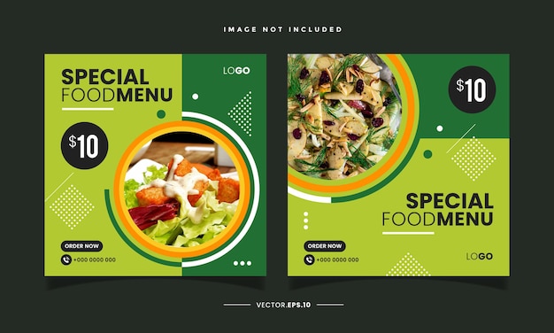 Food social media promotion banner template