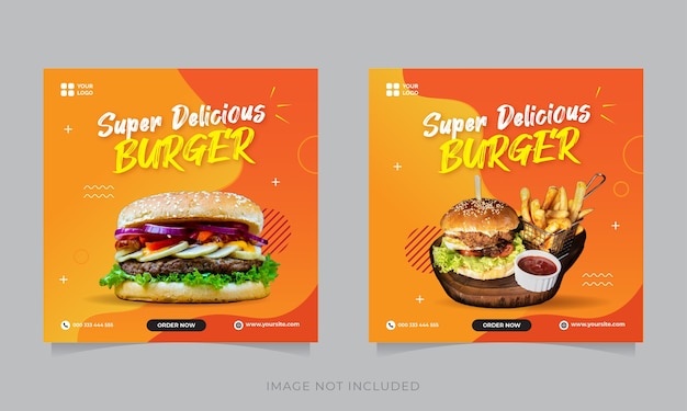 Food social media promotion and instagram banner post design template