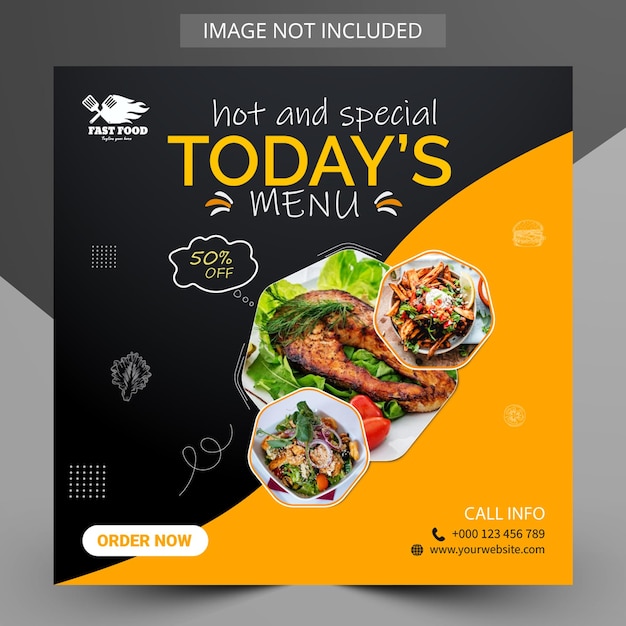 food social media promotion and Instagram banner post design template