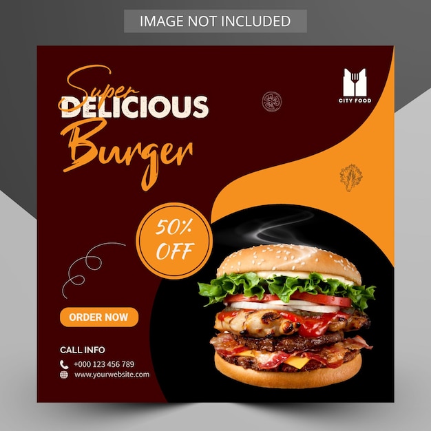 food social media promotion and Instagram banner post design template