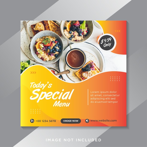 Food social media promotion and instagram banner post design