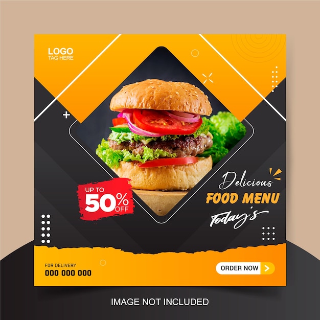 Food social media promotion and instagram banner post design