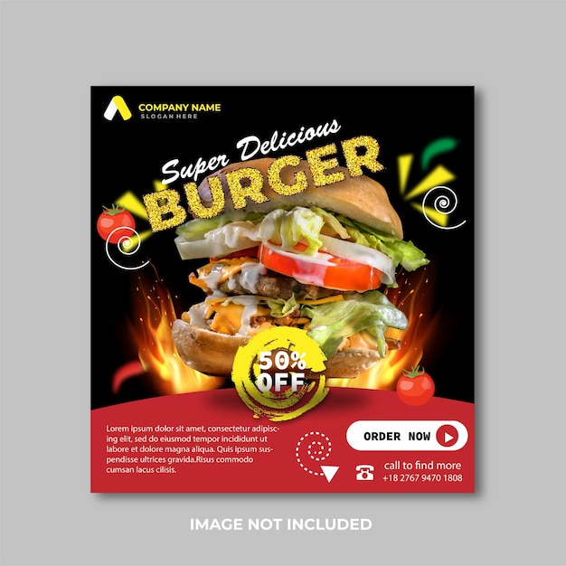 Food social media promotion and Instagram banner post design