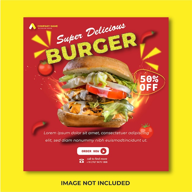 Food social media promotion and Instagram banner post design