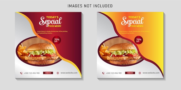 Food social media promotion and instagram post design template