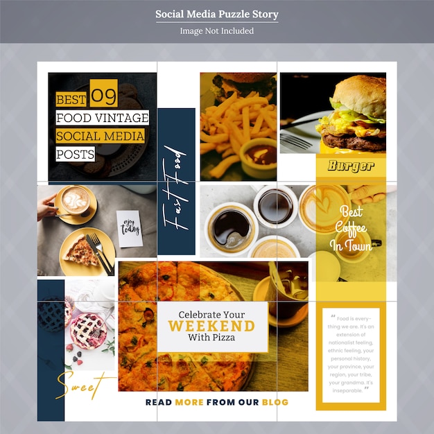 Food Social Media Puzzle Story Template